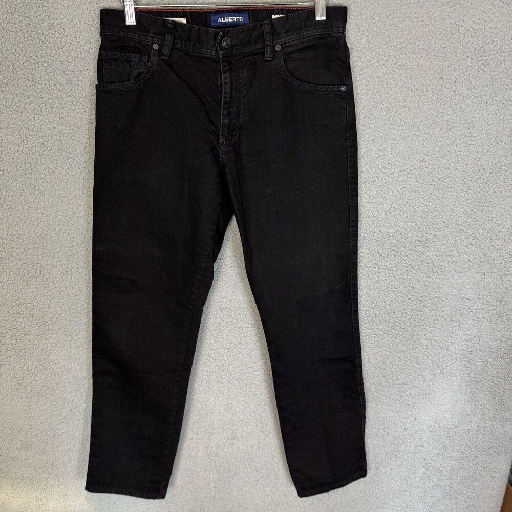 S Alberto Jeans Mens 32x29 Black Denim Modern Fit Cotton Stretch Casual